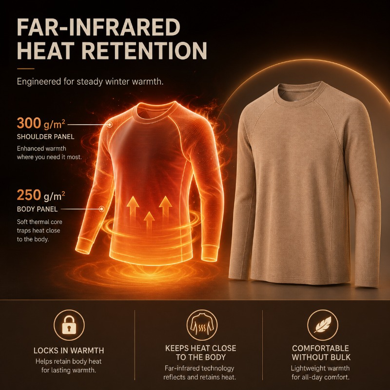 Men Fleece Lined Wool Crew Nec - đánh giá và giá Undershirt Crew Neck