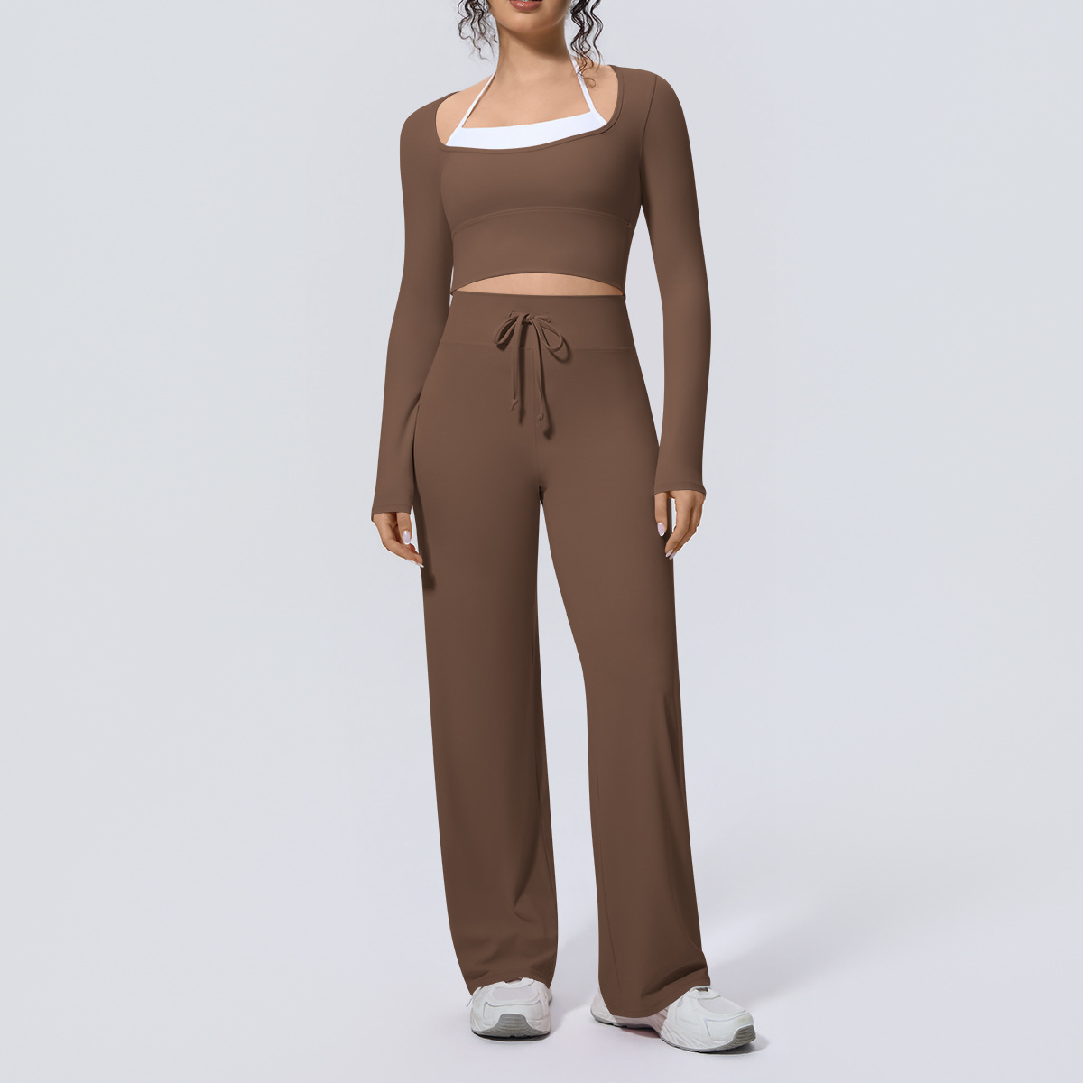 Women Yoga Suit 2PCS Square Ne - đánh giá và giá Compression Long Pant